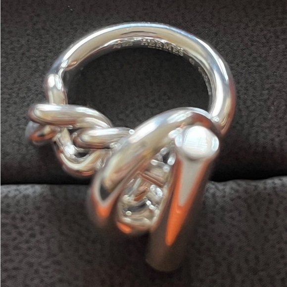 Hermes silver ring croissette new full set size 52 - Picture 4 of 4